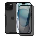 Kit Capa case capinha Dual Shock Sense e Pelicula Defender Pro Privacidade para iPhone 15 - Gshield