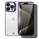 Kit Capa case capinha Gravity Lilás e Película Defender Pro Privacidade para iPhone 15 Pro Max - Gshield