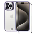 Kit Capa case capinha Gravity Lilás e Pelicula Ultra Glass para iPhone 15 Pro - Gshield
