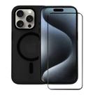 Kit Capa case capinha Magsafe Pro Preta e Película Coverage 5D Pro Preta para iPhone 15 Pro - Gshield