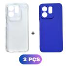 Kit Capa Colorida + Capinha Transparente P/ Infinix Hot 50i