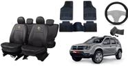 Kit Capa Completa de Couro Duster 10-17 + Tapete e Capa de Volante