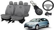Kit capa couro cinza C4 2010 a 2013 resistente