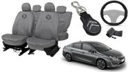 Kit capa couro cinza C4 2013 a 2019 + volante de couro legítimo Kit capa couro cinza C4 2013 a 2019 + volante de couro legítimo