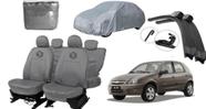 Kit capa couro cinza + capa cobrir + brinde limpador