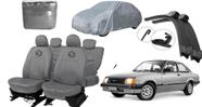Kit capa couro cinza + capa externa + brinde extra