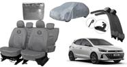 Kit capa couro cinza + capa externa + brinde
