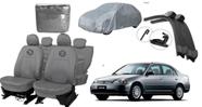Kit capa couro cinza Civic + protetor e limpadores