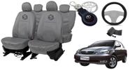 Kit capa couro cinza Corolla 03-08 + acabamento premium