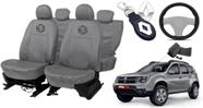 Kit capa couro cinza Duster 10-17 + acessório grátis