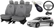 Kit capa couro cinza i30 +chaveiro +volante conforto