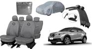Kit capa couro cinza Kicks 16-23+completo+limpador+detalhes