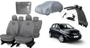 Kit capa couro cinza March 14-19 + capa cobrir + limpador