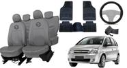 Kit capa couro cinza Meriva 01-12 + capa volante