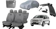 Kit capa couro cinza Meriva + capa carro reforçada