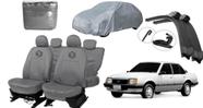 Kit capa couro cinza Monza + brinde para-brisa