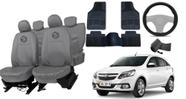 Kit capa couro cinza + tapete p/ Agile 09 a 16 Kit capa couro cinza + tapete p/ Agile 09 a 16