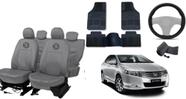 Kit capa couro City 09-16 cinza + conforto e proteção