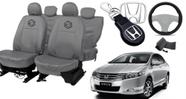 Kit capa couro City 09-16 com volante + chaveiro grátis