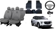 Kit capa couro Creta cinza + proteção completa