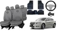 Kit capa couro Cruze + volante anatômico + tapetes