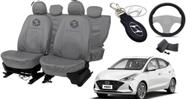 Kit capa couro HB 18-23 + volante antiderrapante + chaveiro