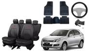 Kit capa couro Jac J3 2011 a 2017 + tapete + para-brisa