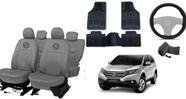 Kit capa couro luxo CRV 12-18 + tapete + volante cinza Kit capa couro luxo CRV 12-18 + tapete + volante cinza