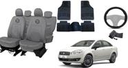 Kit capa couro luxo Linea 08-16 + tapete + volante top
