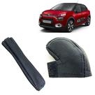 Kit Capa Couro Manopla Câmbio Automático E Alavanca Freio de Mão Citroen C3 2021 Kit Capa Couro Manopla Câmbio Automático E Alavanca Freio de Mão Citroen C3 2021