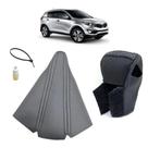Kit Capa Couro Manopla E Coifa Alavanca Câmbio Automático Sportage 2011 Á 2016
