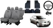 Kit capa couro Megane 97-12 visual renovado + tapete