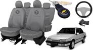 Kit capa couro Monza 91-96 + chaveiro e volante esportivo