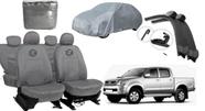 Kit capa couro p/ bancos Hilux + capa externa