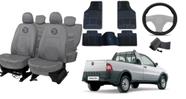 Kit capa couro Strada + tapete + volante de alta qualidade