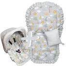 Kit Capa de Bebê Conforto + Capa de Carrinho + Jogo Protetor de Cinto + Capota Solar - Mãe e Filho Enxovais