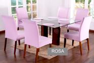 Kit Capa De Cadeira De Jantar 6 Lugares Super Resistentes Malha gel Com Elastico