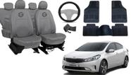Kit Capa de Couro Cinza Cerato 2013 a 2019 + Tapetes