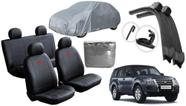 Kit Capa de Couro Completo Pajero 2012 a 2018 + Capa de Cobrir e Limpador de Para-brisa