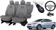 Kit Capa de Couro Elantra 11-14 + Volante e Chaveiro