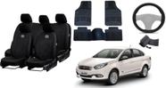 Kit Capa de Couro Grrrand Siena 12-21 + Tapete + Capa de Volante Premium Kit Capa de Couro Grrrand Siena 12-21 + Tapete + Capa de Volante Premium