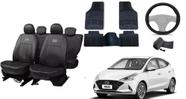 Kit Capa de Couro HB 18-23 + Tapetes e Capa de Volante de Carro