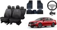 Kit Capa de Couro Jetta 20-23 + Tapete Sofisticado + Capa de Volante Ergonômica