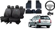 Kit Capa de Couro Parati 97-12 + Tapetes e Proteção de Volante