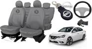 Kit Capa de Couro Sentra 20-24 + Acessórios Chaveiro e Volante