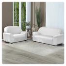 Kit Capa De Sofá Lisa 3 E 2 Lugares Cor Branco