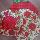 Kit Capa de Sousplat Natal Floral Xadrez Dupla Face 06 Peças Kit Capa de Sousplat Natal Floral Xadrez Dupla Face 06 Peças