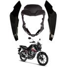 Kit capa farol frontal mascara + bananinha lateral honda cg titan fan 160 2025 2026 preto liso