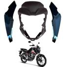 Kit capa farol mascara frontal + bananinha lateral honda cg titan fan 160 preto infinito 2025 2026