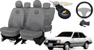 Kit Capa Monza 82-95 Couro Cinza + Chaveiro Personalizado